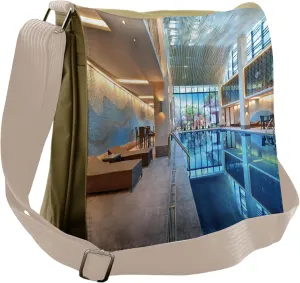 Ambesonne Spa Messenger Bag, Calming Relaxing Pool Seats, Unisex Cross-body