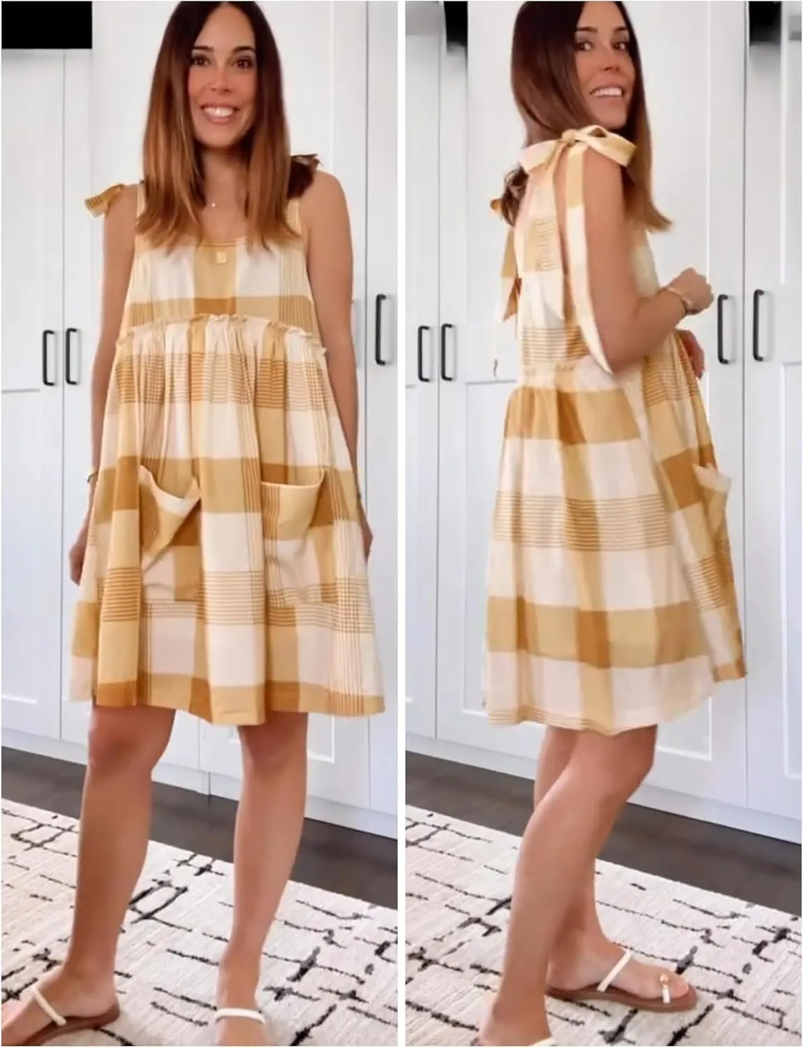 AMEBELLE Summer Mini Dresses for Women Casual Sleeveless Tank Dresses Crewneck Flowy Sundress with Pockets