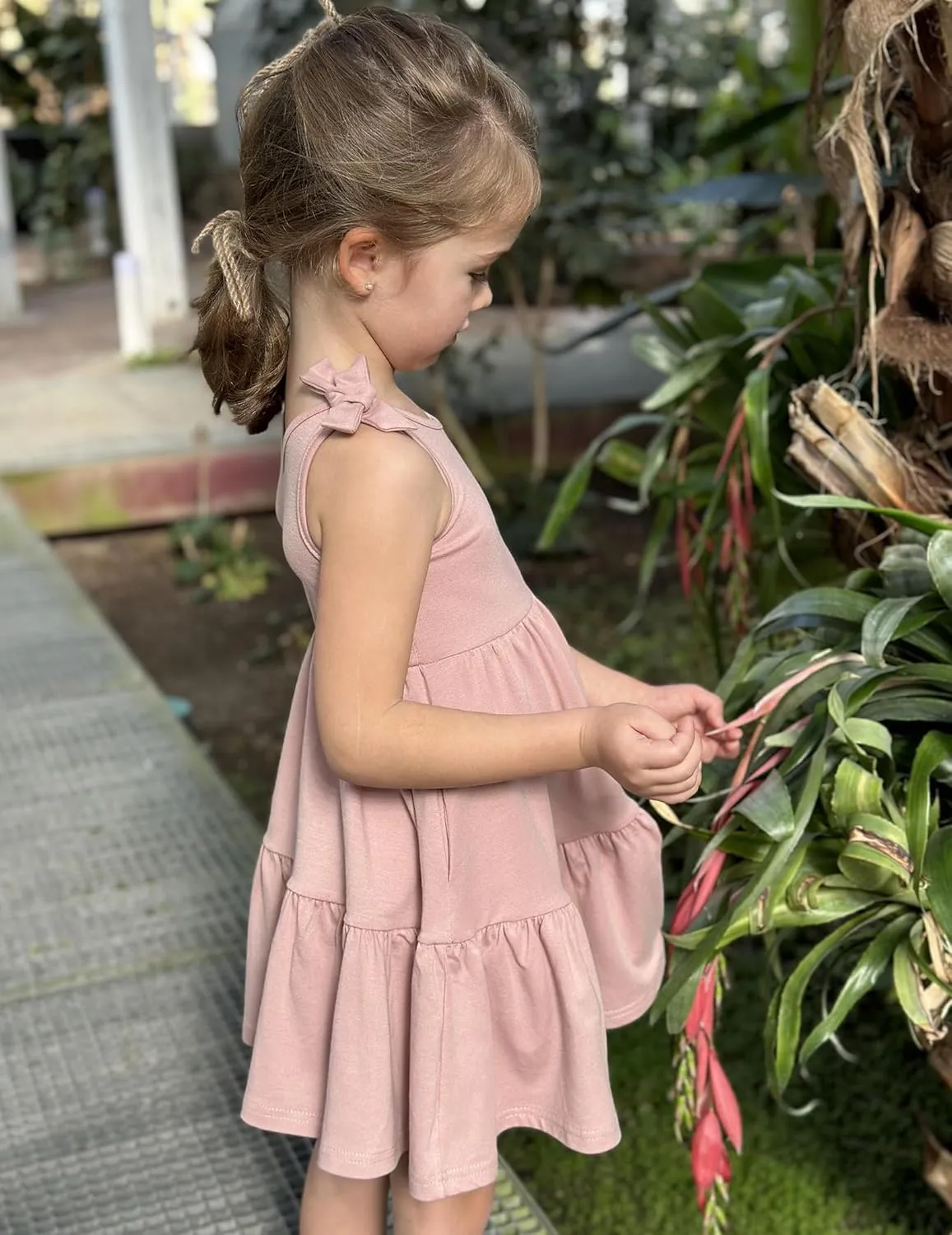 Arshiner Toddler Girl Summer Dress Little Girls Casual Beach Party Bowknot Sling Sundress with Pocket 1-7t