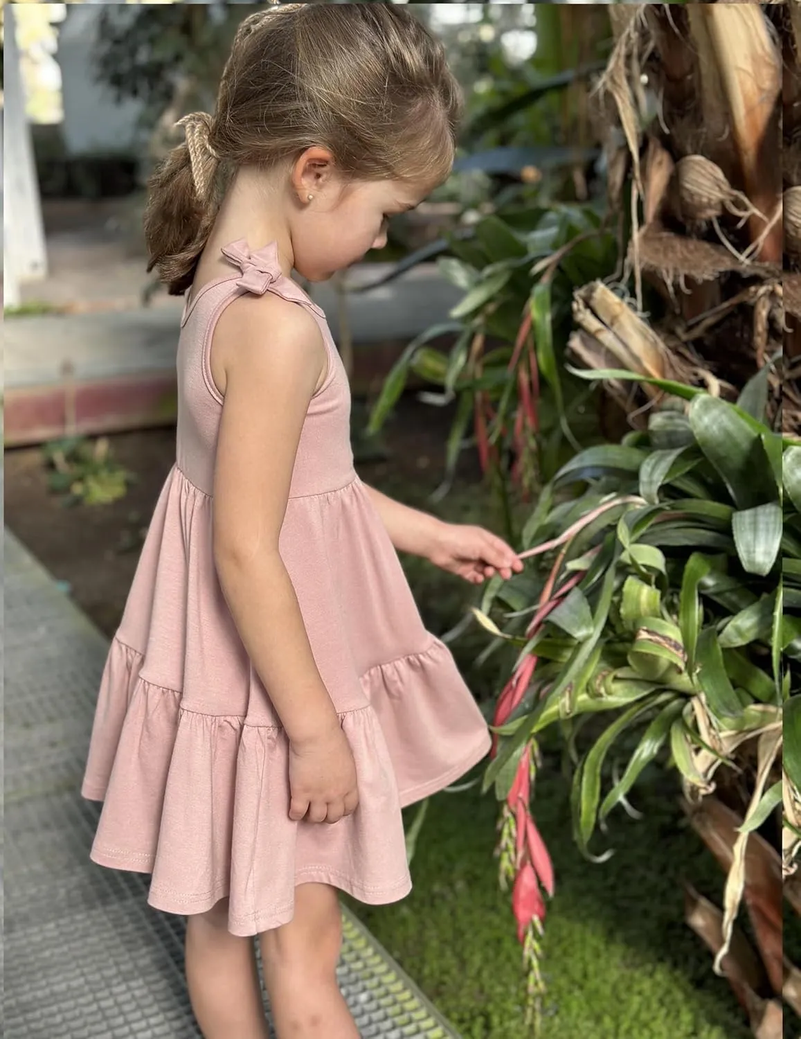Arshiner Toddler Girl Summer Dress Little Girls Casual Beach Party Bowknot Sling Sundress with Pocket 1-7t