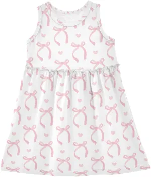 Aslsiy Toddler Girl Summer Sleeveless Dress Girls Dress Cotton Casual Beach Sundress 2-8T