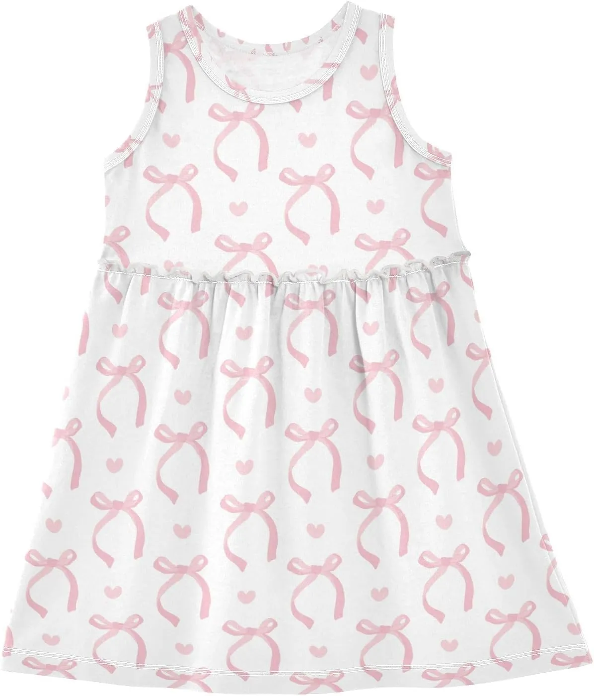 Aslsiy Toddler Girl Summer Sleeveless Dress Girls Dress Cotton Casual Beach Sundress 2-8T