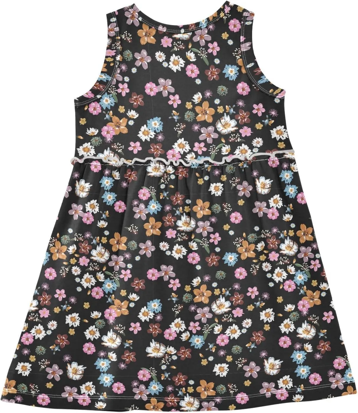 Aslsiy Toddler Girl Summer Sleeveless Dress Girls Dress Cotton Casual Beach Sundress 2-8T