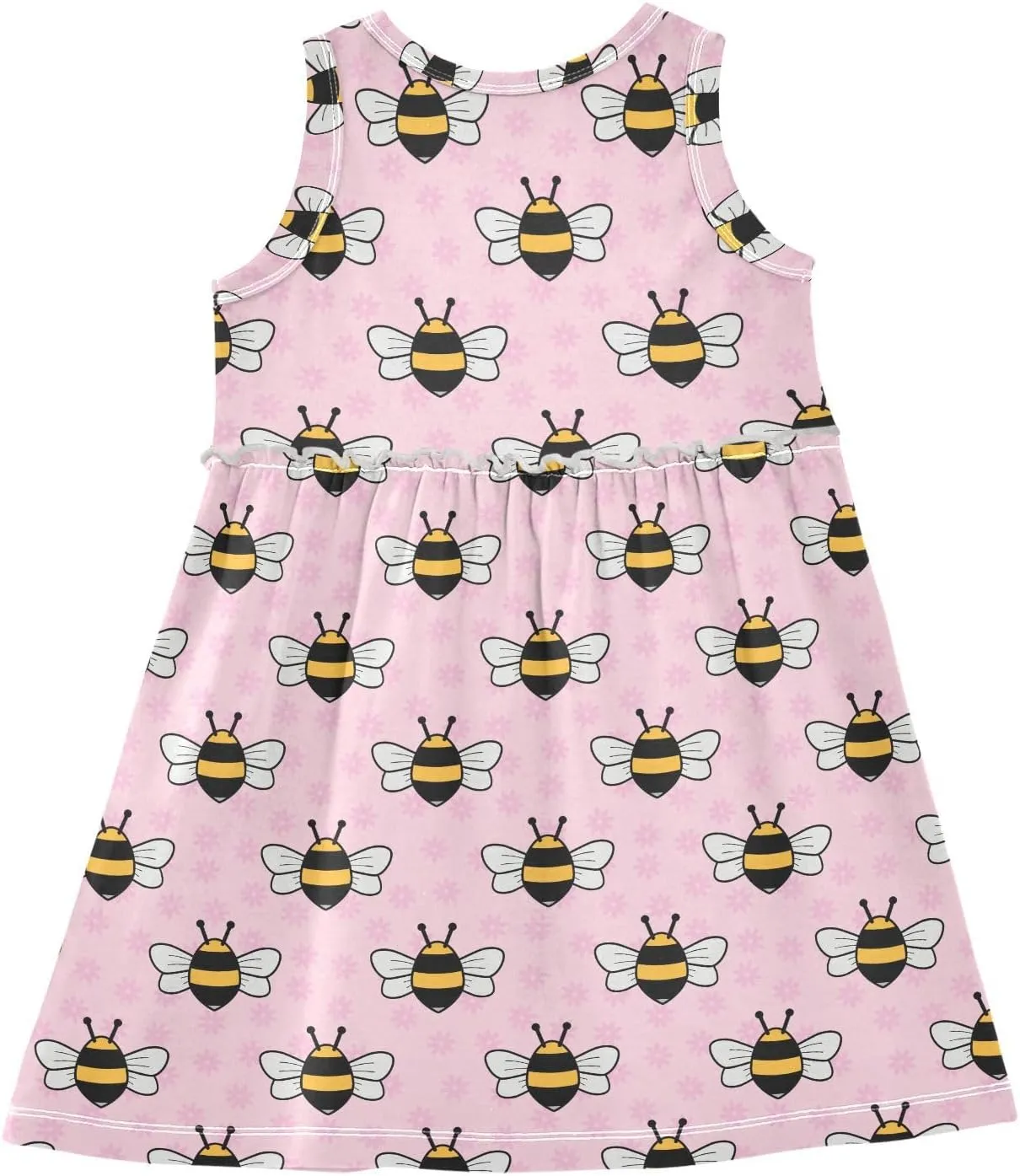 Aslsiy Toddler Girl Summer Sleeveless Dress Girls Dress Cotton Casual Beach Sundress 2-8T