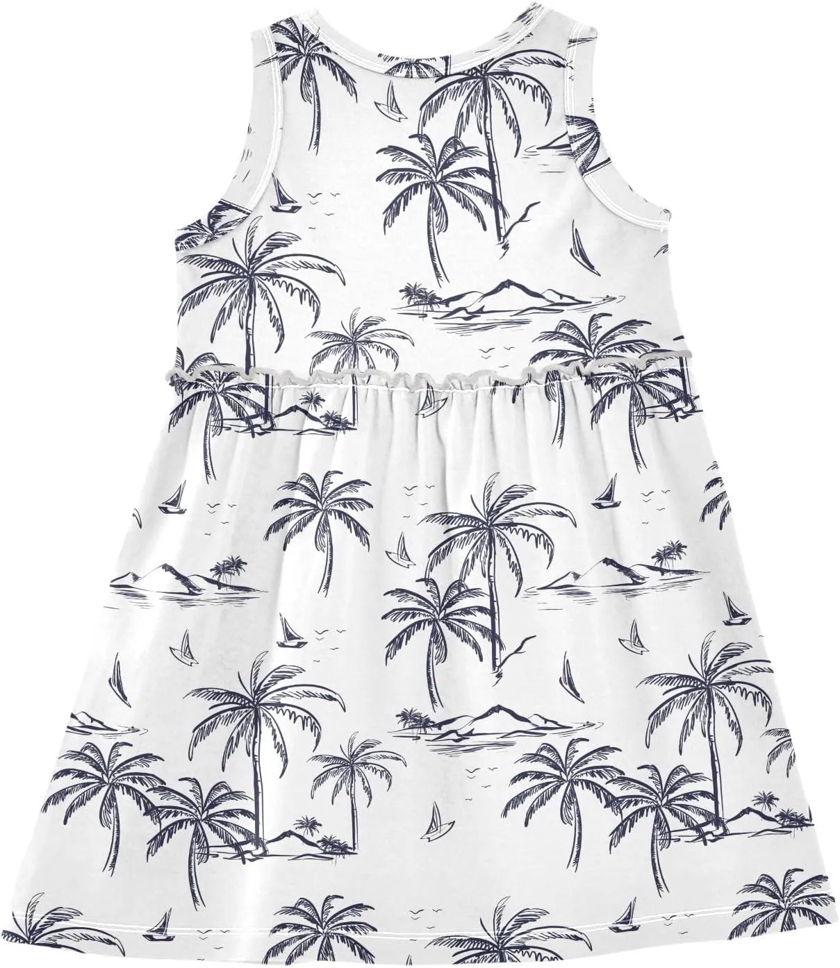 Aslsiy Toddler Girl Summer Sleeveless Dress Girls Dress Cotton Casual Beach Sundress 2-8T