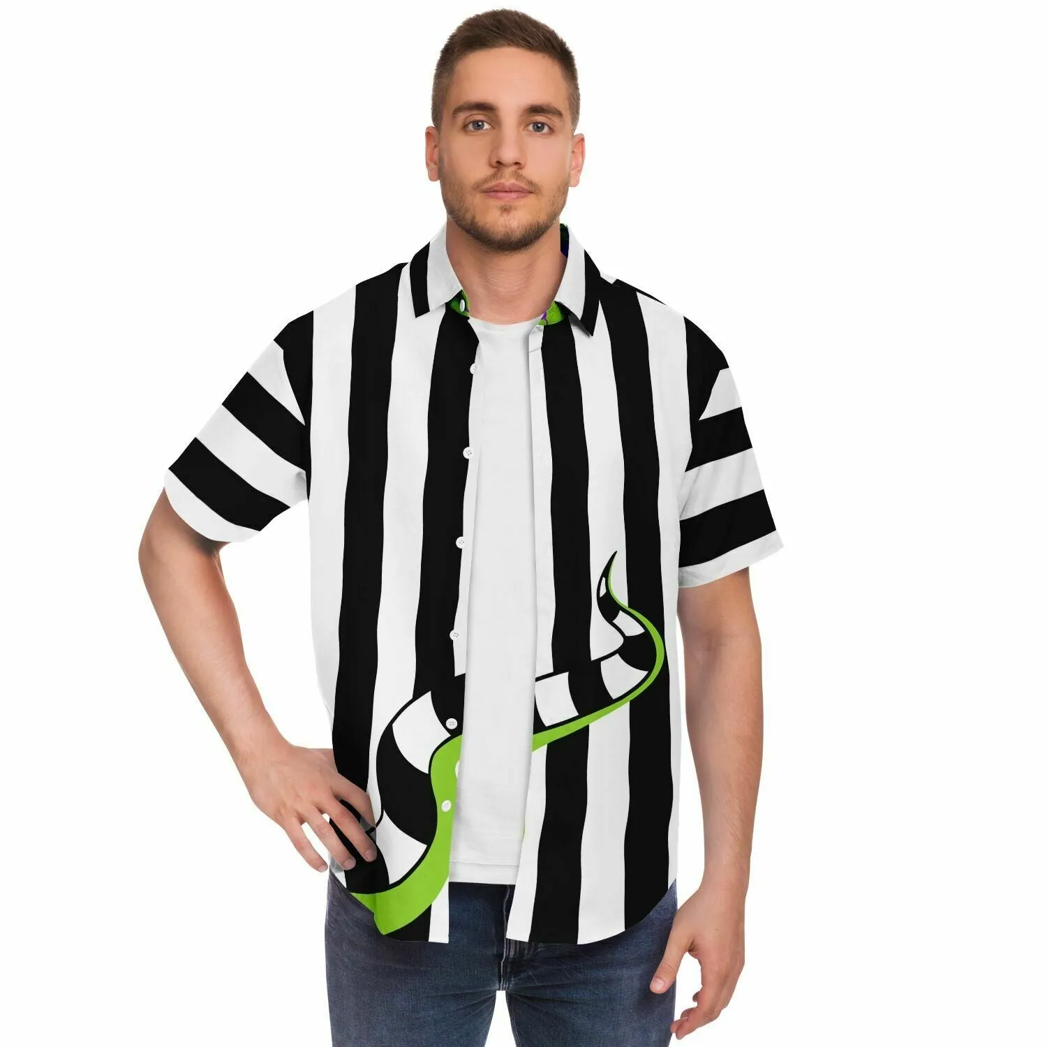 Beetlejuce & Sandworm Street Style Outfit | Horror Freak Short Sleeves Shirt
