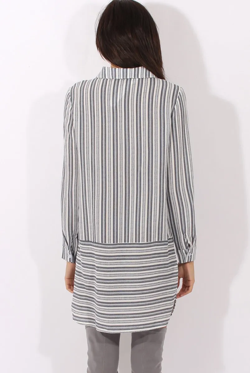 Blue & White Stripe Shirt Dress - Lavern