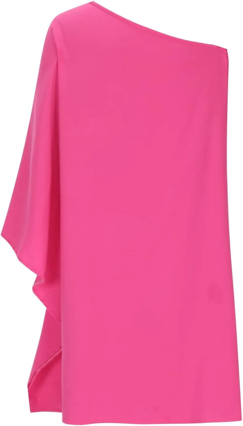 Bohemian Dress for Women, Women Casual Fashion Loose Printed One Shoulder Doll Sleeve Dress