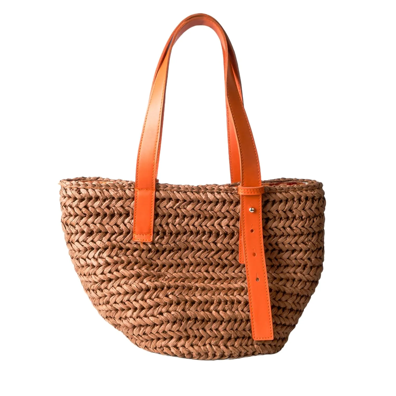 Brown Knitted Shoulder Bag, Paper Rope Woven Handbags for Women, Autumn Colored Handmade Bags for Women Trendy, That Girl Aesthetic Boho Bag