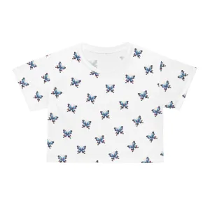 Butterfly Blu Crop Tee - Cute and Trendy