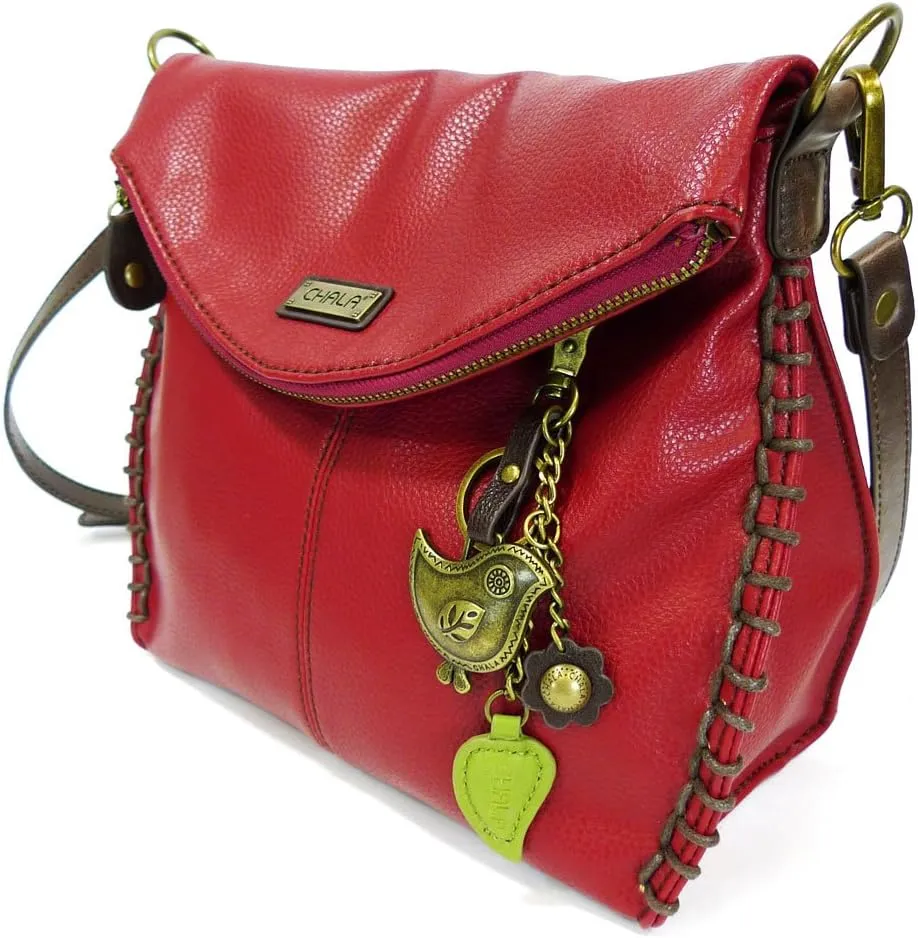 Chala Charming Crossbody Bag Shoulder Handbag With Flap Top and Zipper -Pewter