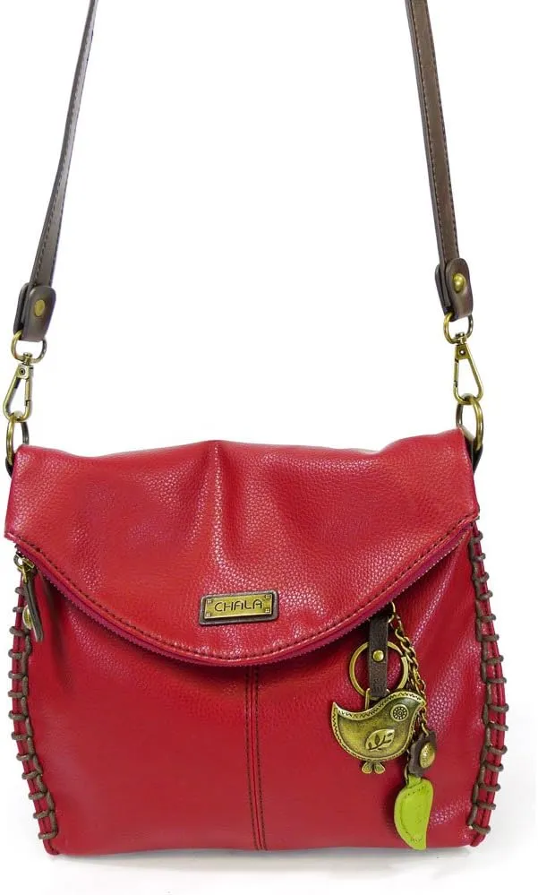 Chala Charming Crossbody Bag Shoulder Handbag With Flap Top and Zipper -Pewter