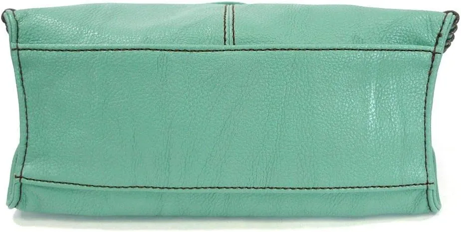 CHALA Charming Flap and Zipper Cross-Body Purse or Shoulder Handbag with Keyfob -Teal