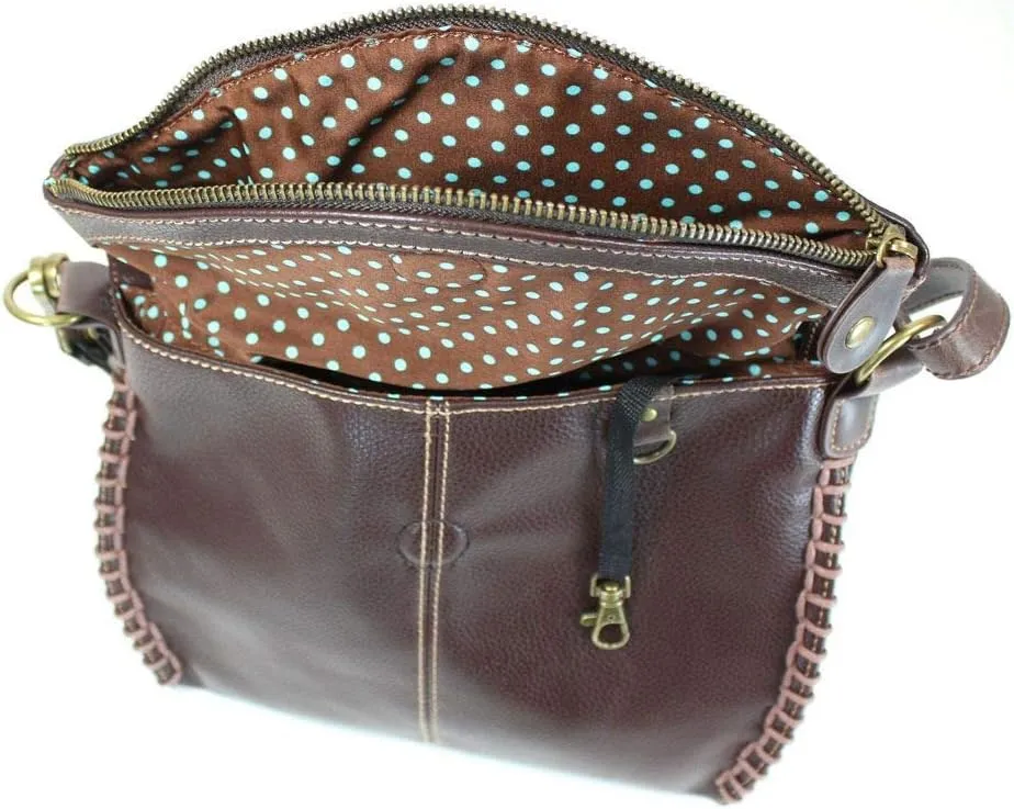CHALA Charming Flap and Zipper Cross-Body Purse or Shoulder Handbag with Keyfob -Teal