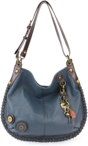 Chala Charming Hobo Crossbody "Metal Slim Cat" - Navy