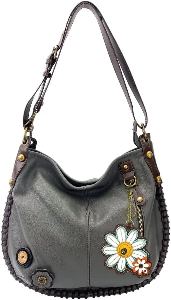 CHALA Handbag Charming Cross-body or Shoulder Convertible Large Hobo Bag - Grey