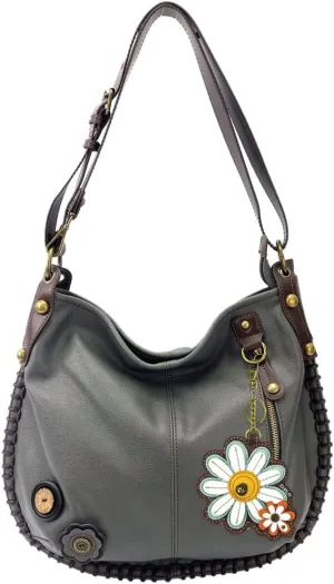 CHALA Handbag Charming Cross-body or Shoulder Convertible Large Hobo Bag - Grey