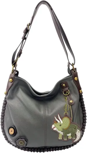 CHALA Handbag Charming Cross-body or Shoulder Convertible Large Hobo Bag - Grey