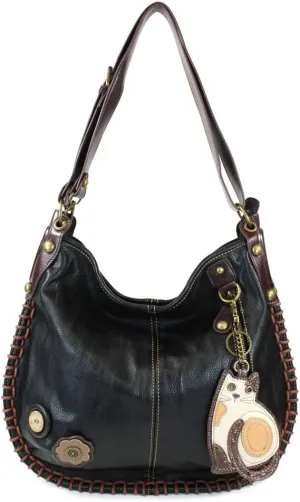 CHALA Handbags Charming Crossbody or Shoulder Convertible Large Chala Purse - BLACK