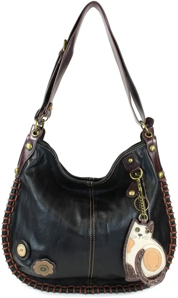 CHALA Handbags Charming Crossbody or Shoulder Convertible Large Chala Purse - BLACK