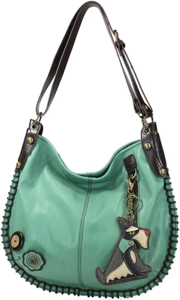 Chala Schnauzer Charming Hobo/Xbody Bag, Teal