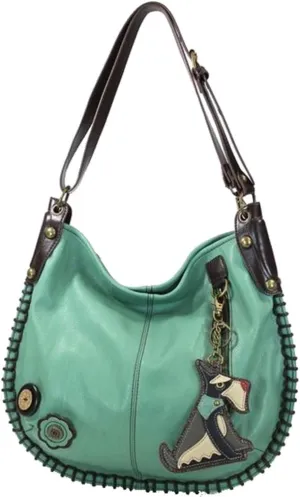 Chala Schnauzer Charming Hobo/Xbody Bag, Teal