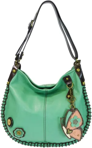 Charming Convertible Hobo/xbody Bag (Teal) (Butterfly)