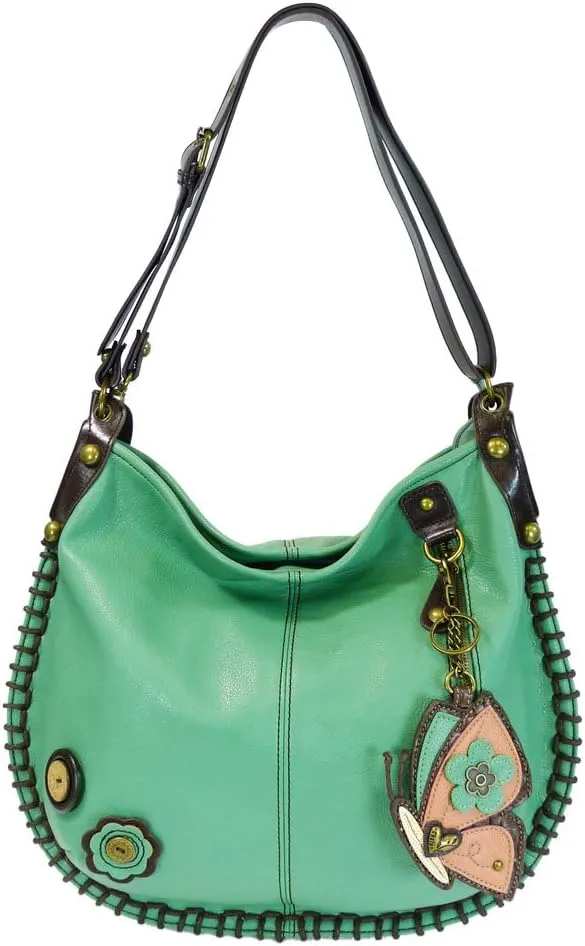 Charming Convertible Hobo/xbody Bag (Teal) (Butterfly)