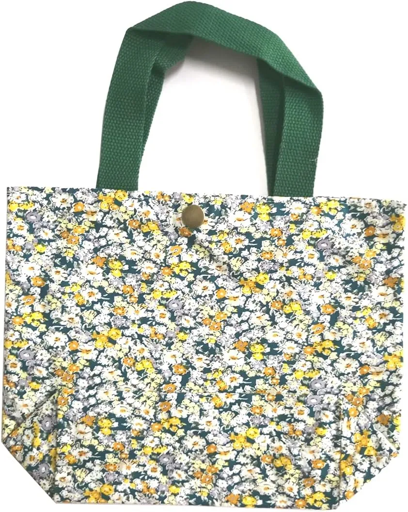 Charming Floral Cloth Mini Tote Bag 9x8x3in