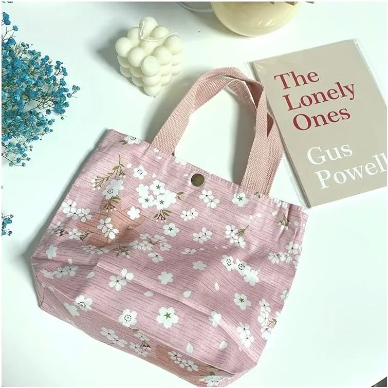 Charming Floral Cloth Mini Tote Bag 9x8x3in