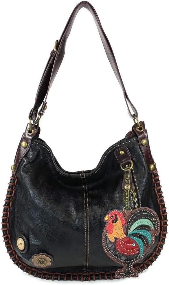 Charming X-large Hobo/Xbody Convertible Handbags with New Rooster Keyfob
