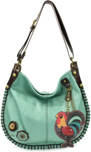Charming X-large Hobo/Xbody Convertible Handbags with New Rooster Keyfob