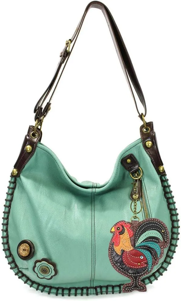 Charming X-large Hobo/Xbody Convertible Handbags with New Rooster Keyfob
