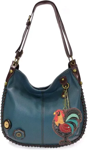 Charming X-large Hobo/Xbody Convertible Handbags with New Rooster Keyfob