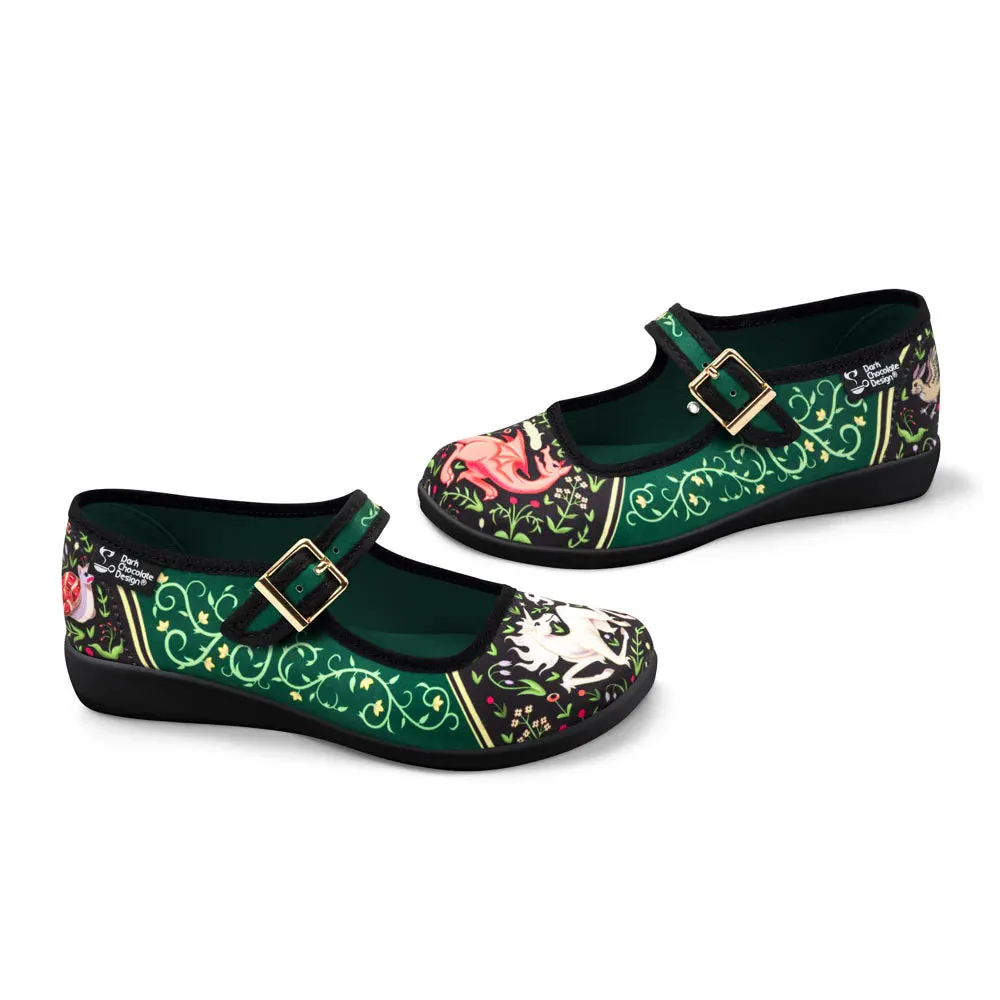 Chocolaticas Medieval Bestiary Women's Mary Jane Flat Shoes