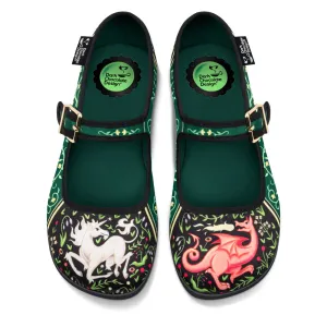 Chocolaticas Medieval Bestiary Women's Mary Jane Flat Shoes