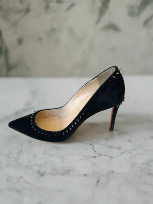 Christian Louboutin suede spiked pumps - size 37.5