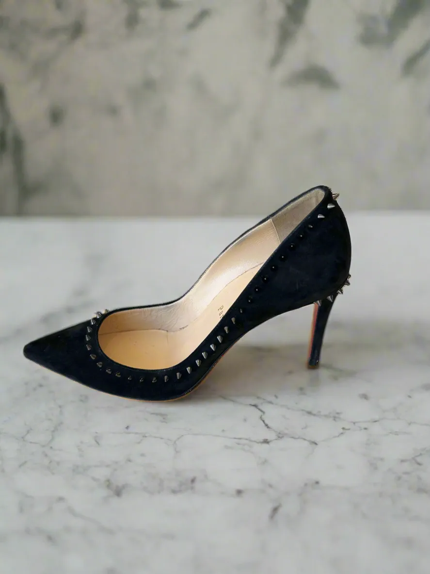 Christian Louboutin suede spiked pumps - size 37.5