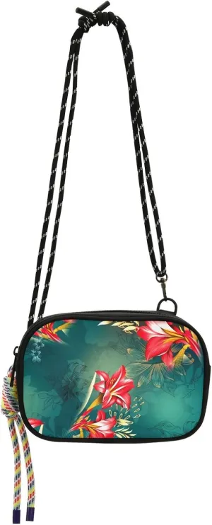 Crossbody Bag Red Abstract Artistic Floral Cell Phone Purse Wallet with Credit Card Slots Multicolor Handbag with Adjustable Strap Fits Phone Keys And More