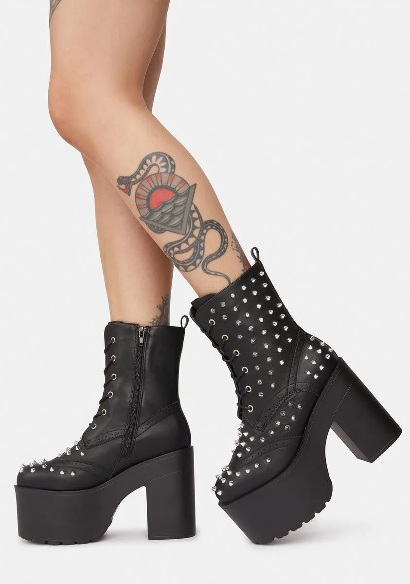 Dangerous Road Spiked Platform Boots