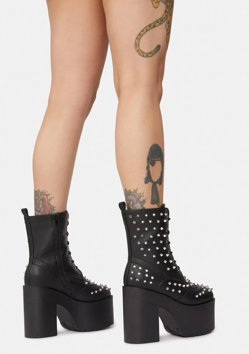 Dangerous Road Spiked Platform Boots