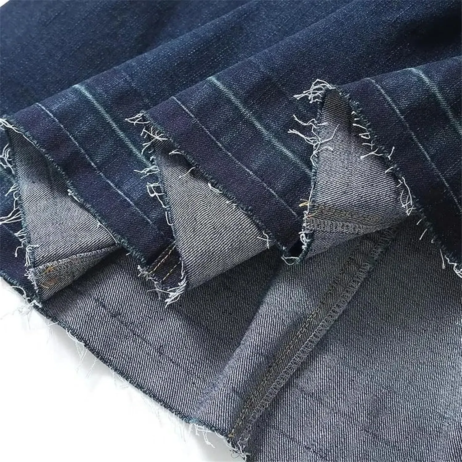 Fashion Ladies Vintage Denim Skirt Fitting High Waisted Patchwork Slim Midi Skirt Women