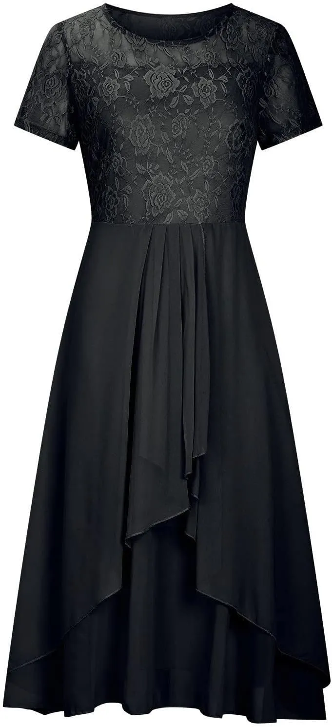 Flowy Lace Chiffon Dress Elegant Formal Evening Party Wedding Mother of The Bride Dresses for Women 2025