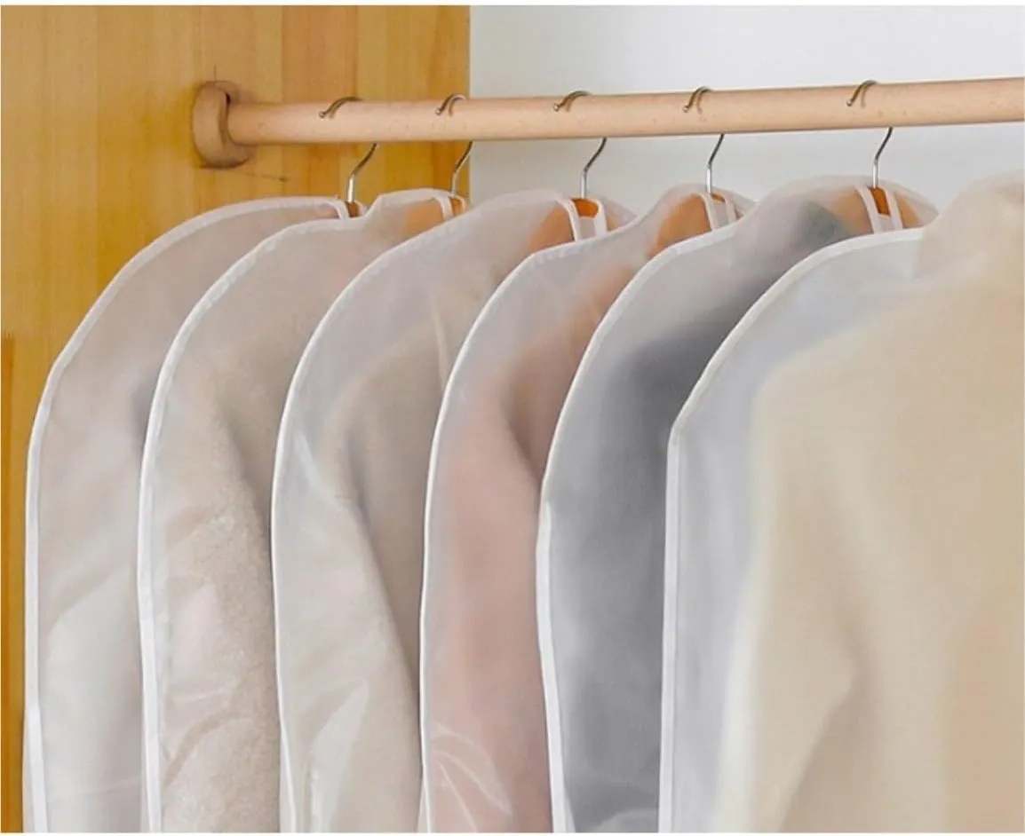 Garment Bag for Travel, 8pcs Hanging Garment Bag Gowns Garment Covers Clear Full Zipper Clothes Suit Bag Suit Luggage Bag (Color : A, Size : 60 * 140cm)