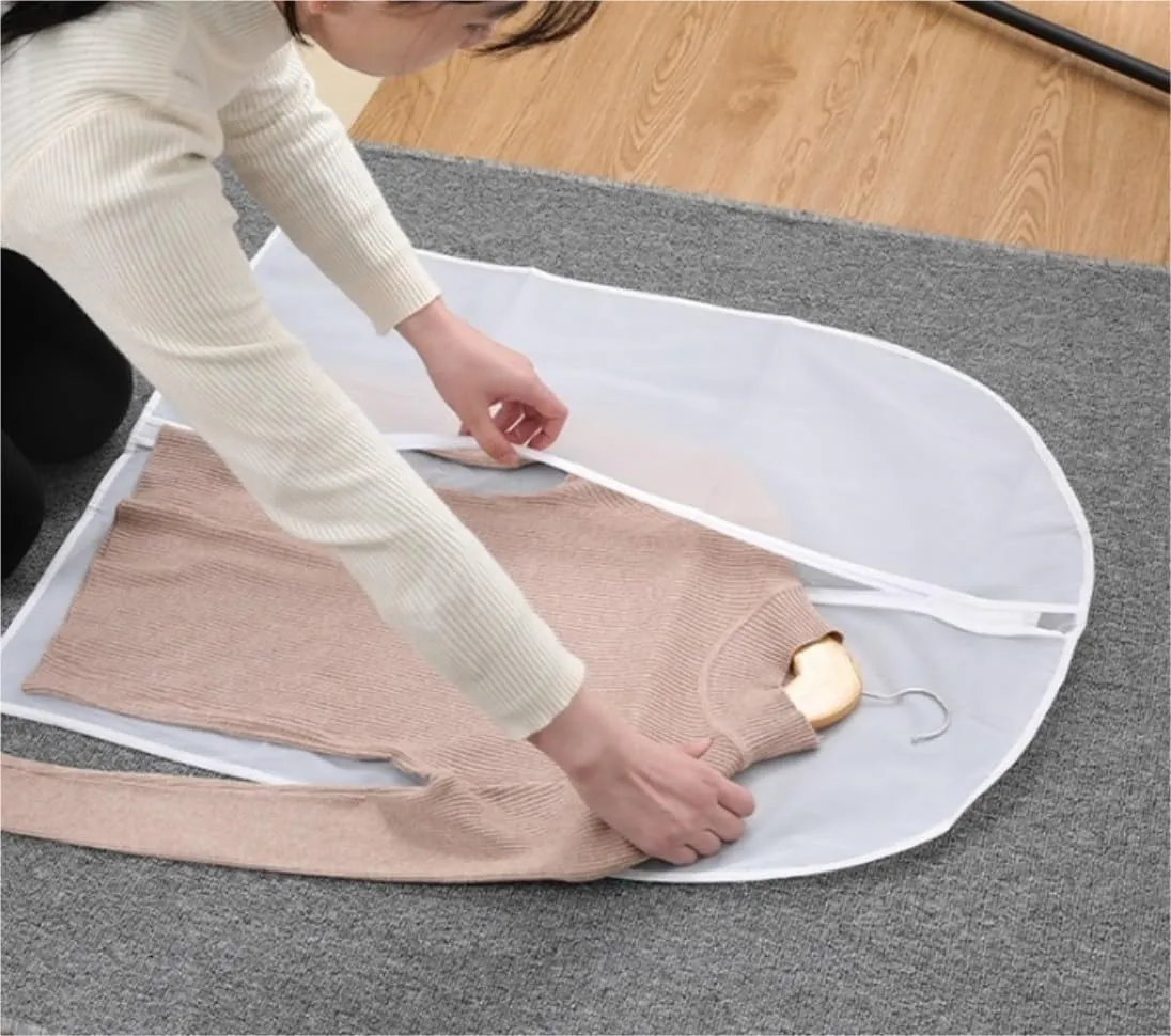 Garment Bag for Travel, 8pcs Hanging Garment Bag Gowns Garment Covers Clear Full Zipper Clothes Suit Bag Suit Luggage Bag (Color : A, Size : 60 * 140cm)