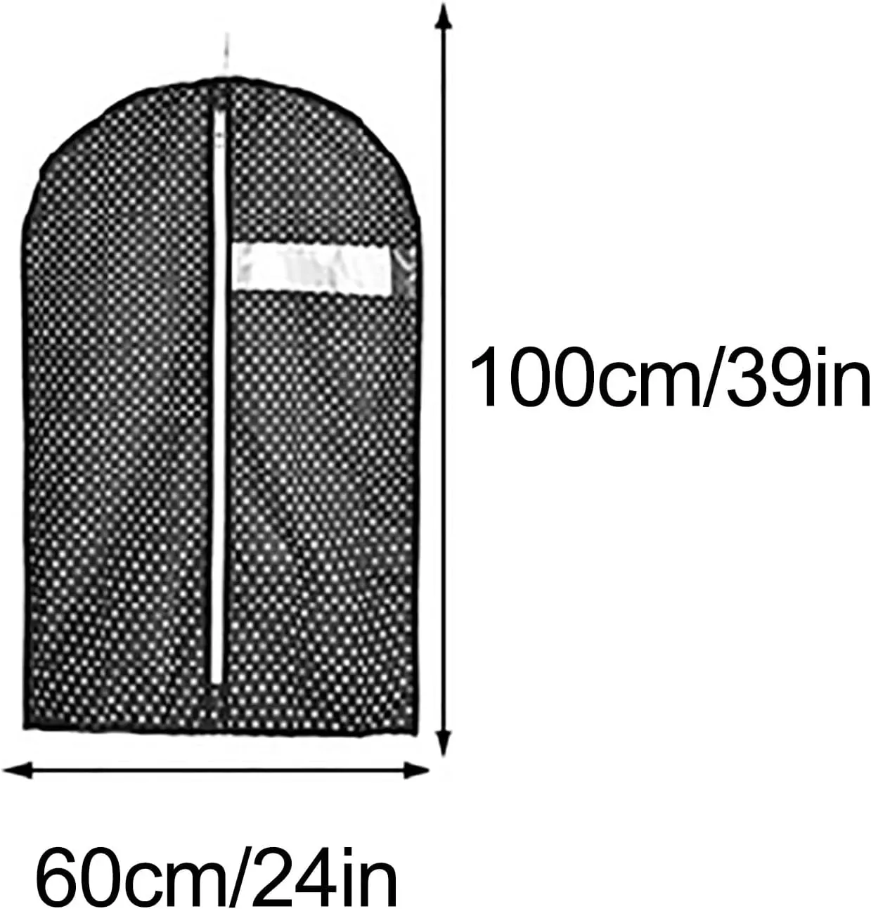 Garment Bags for Hanging Clothes, Hanging Garment Bags for Closet Storage with Clear Window Clothes Cover for Dresses, Coats(Beige,60x100cm/24x39in)
