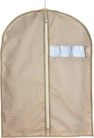 Garment Bags for Hanging Clothes, Hanging Garment Bags for Closet Storage with Clear Window Clothes Cover for Dresses, Coats(Beige,60x100cm/24x39in)