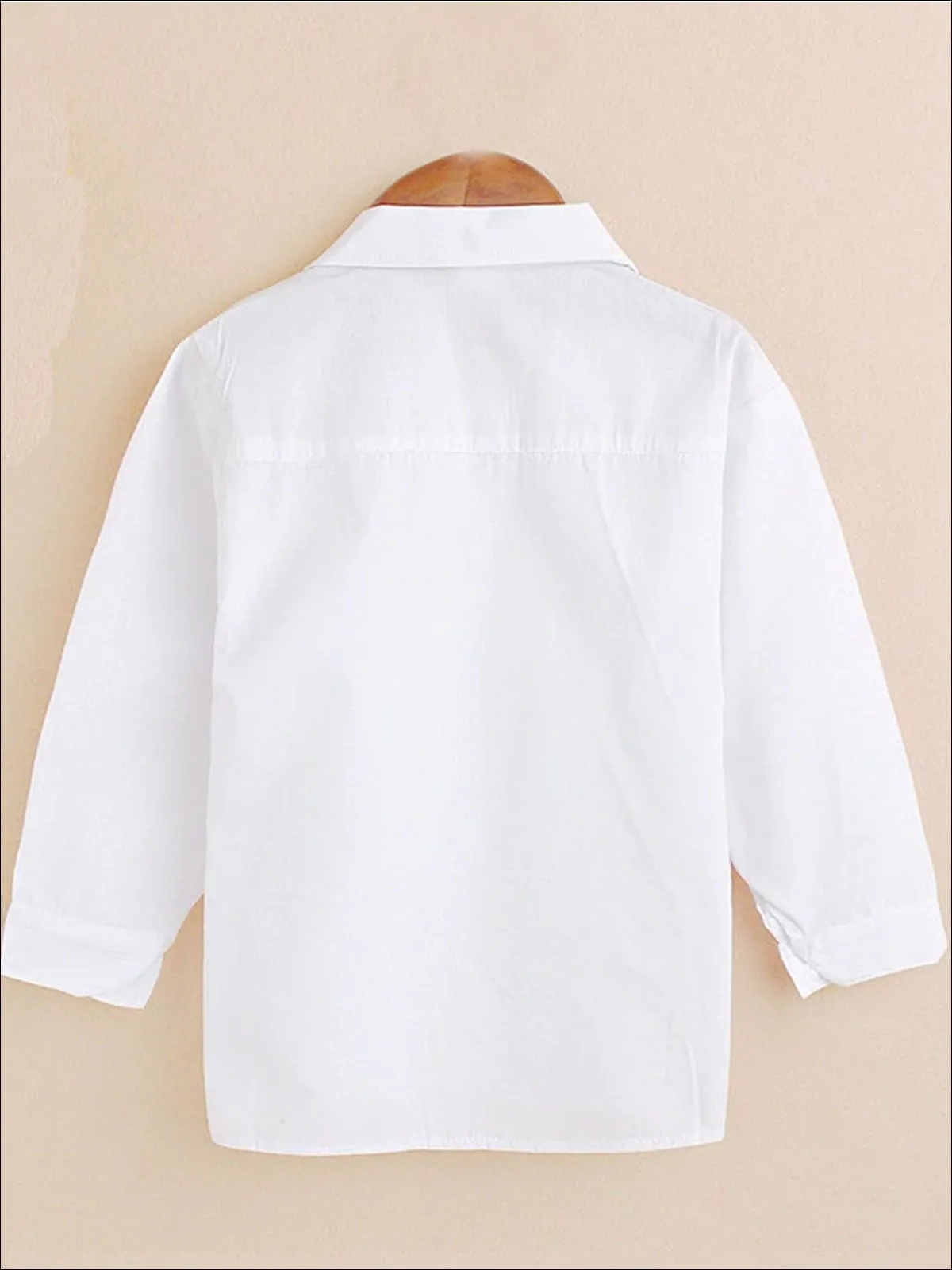 Girls Preppy White Button Up Long Sleeve Top