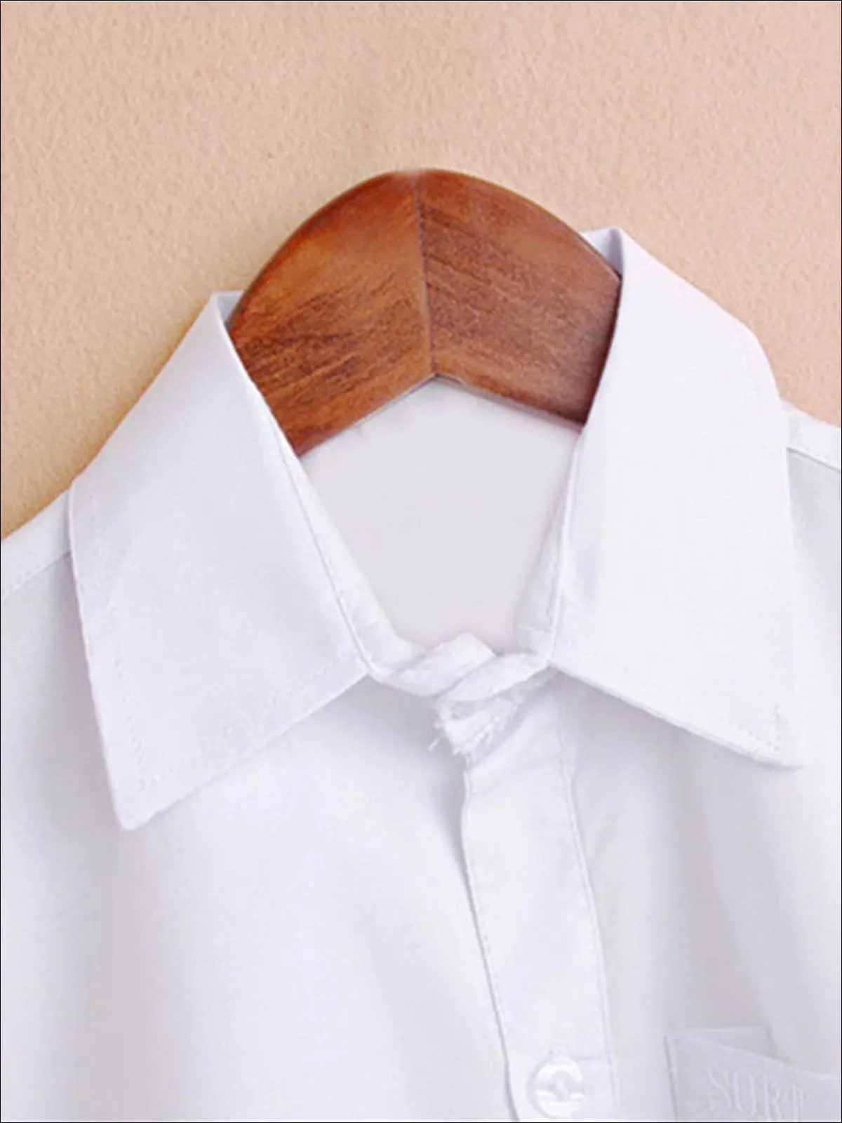 Girls Preppy White Button Up Long Sleeve Top