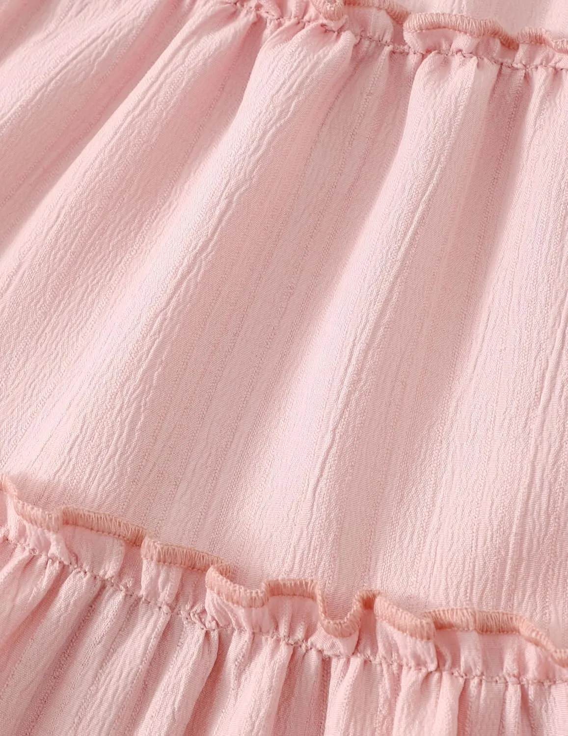 Girls Summer Dresses Tiered Crinkle Flowy Ruffle Sleeve A-Line Swing Backless Bow Lace-up Dress Size 4-12 Years